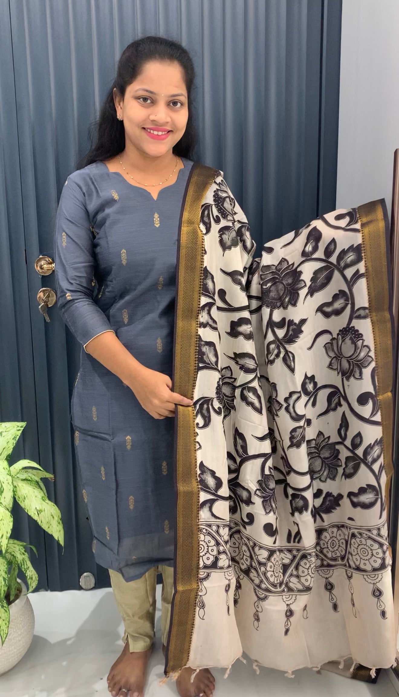 Raw silk 3-piece set