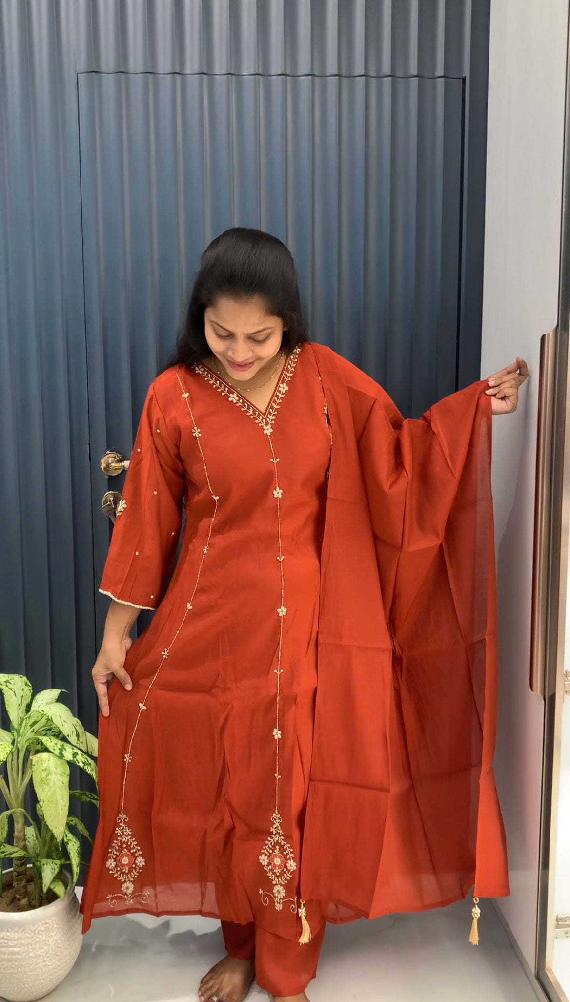 Mul chenderi A-line 3-piece set