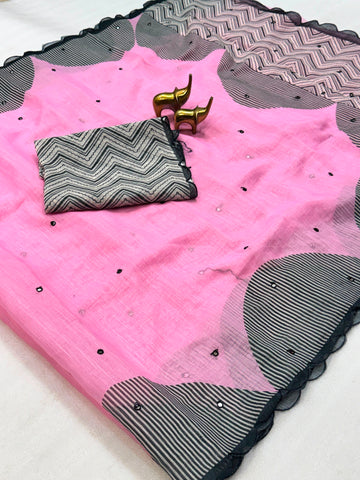 Soft Lenin cotton saree