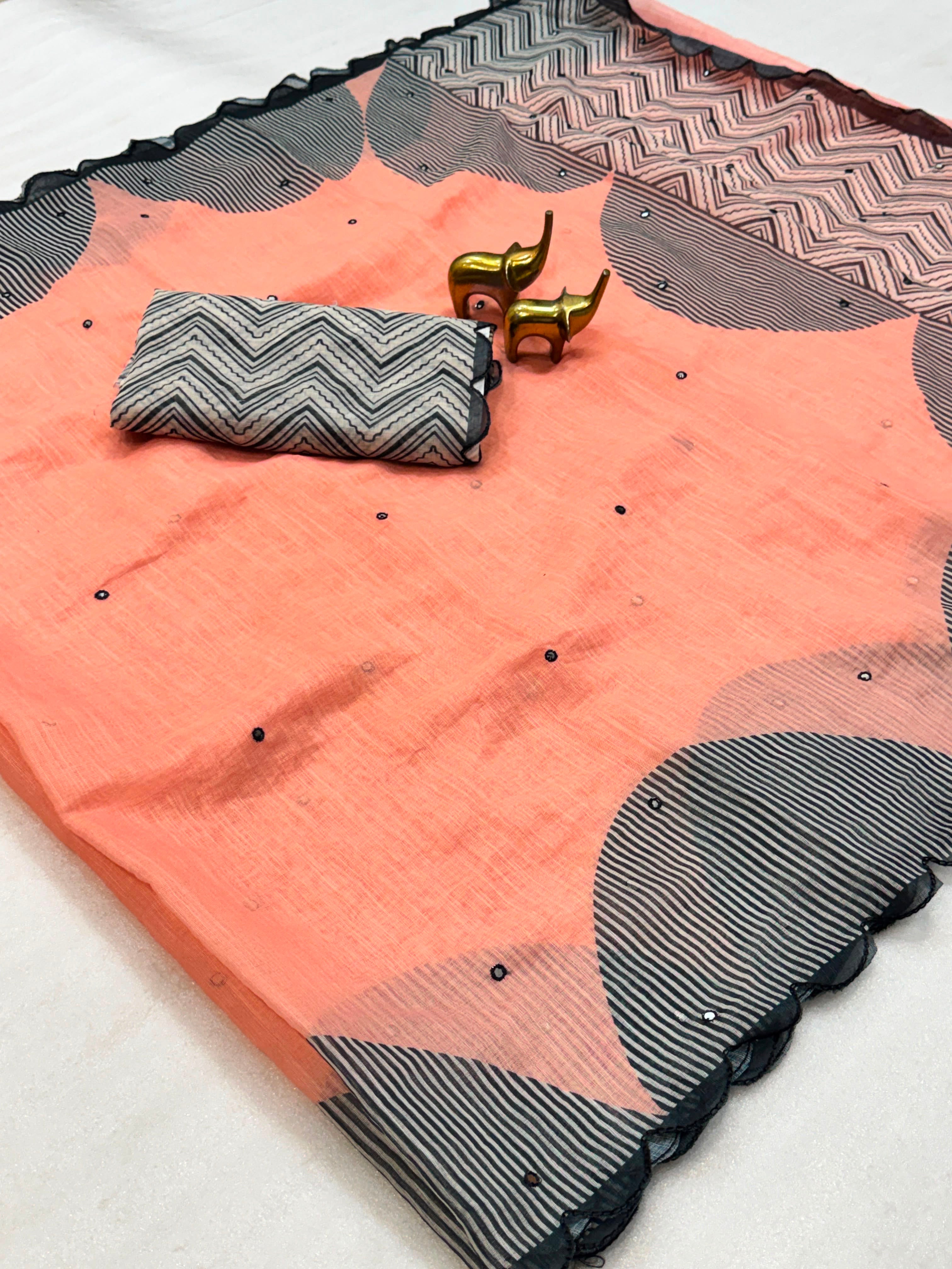 Soft Lenin cotton saree