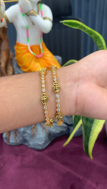 Beautiful Lakshmi devi CZ stone bangles