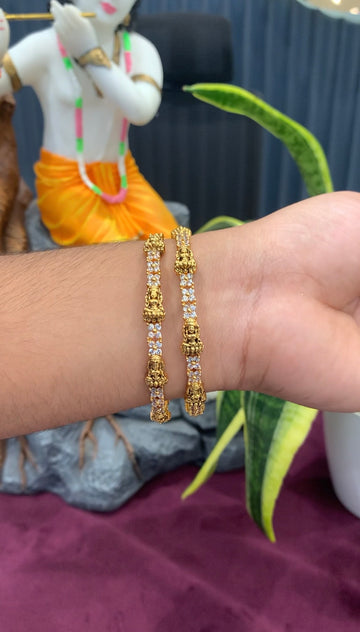 Beautiful Lakshmi devi CZ stone bangles