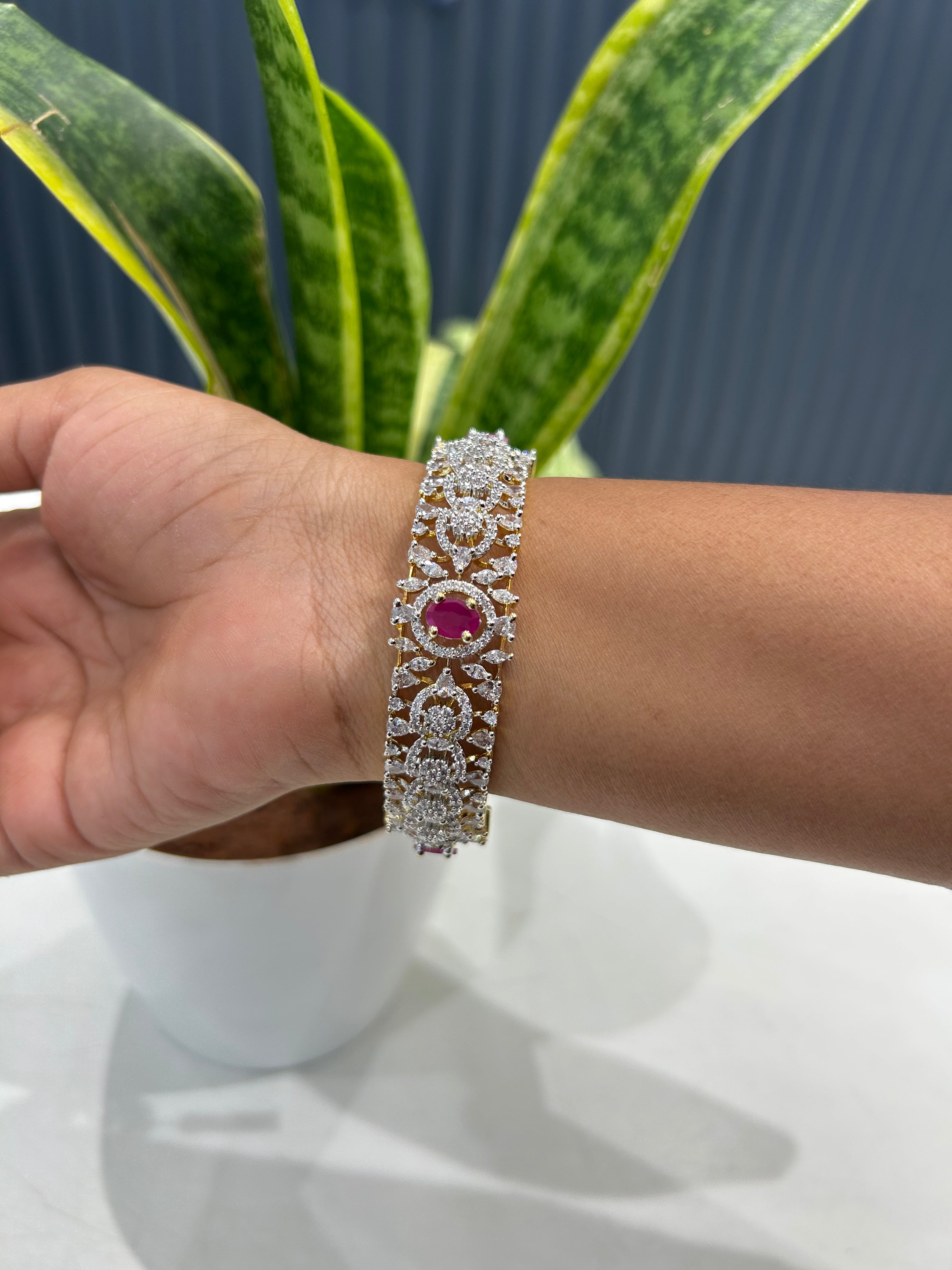 Beautiful GJ polish ruby stone bangle
