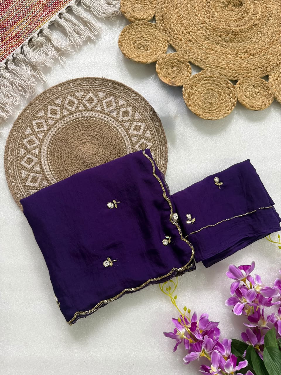Rangoli crush saree