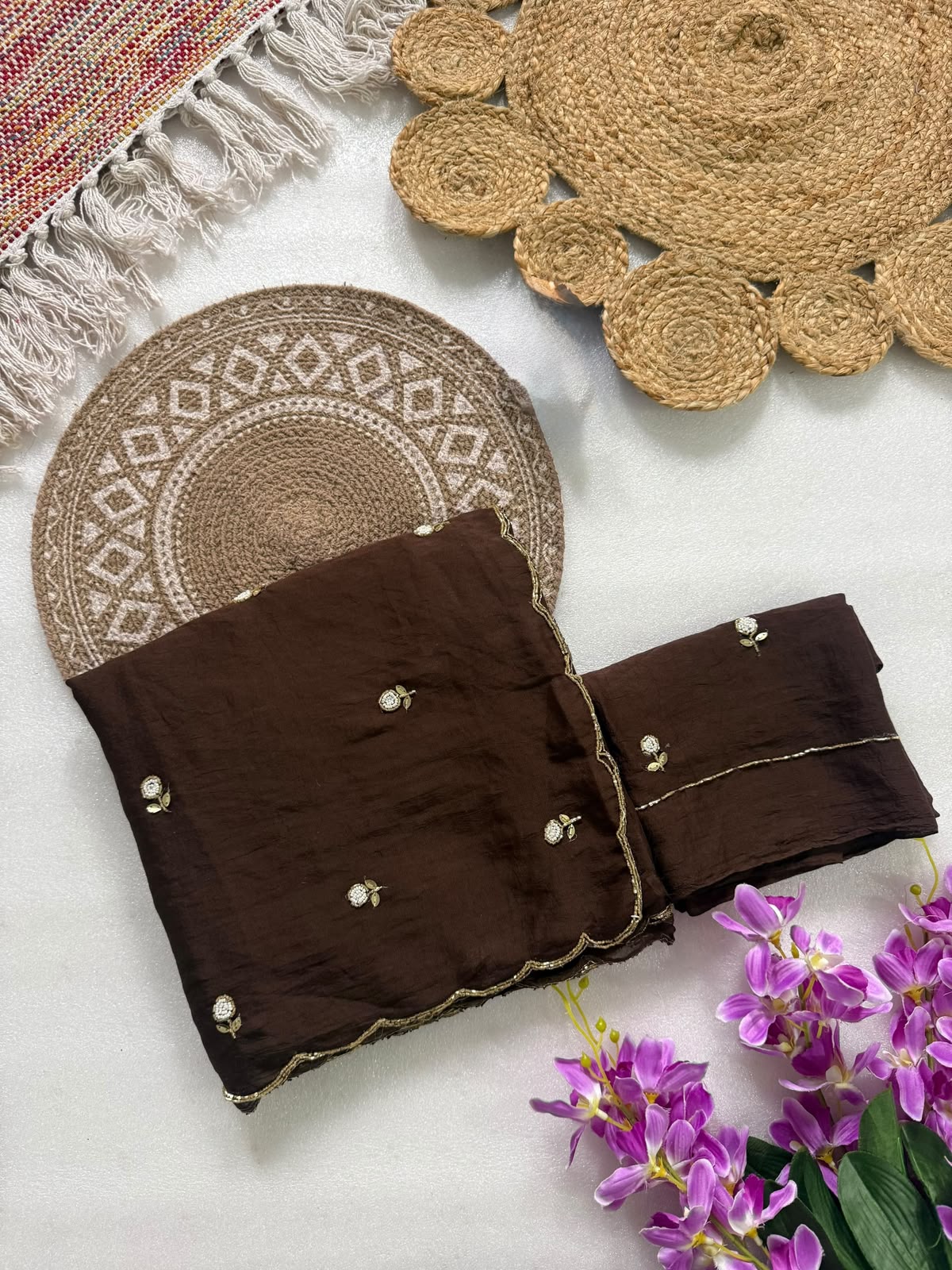 Rangoli crush saree