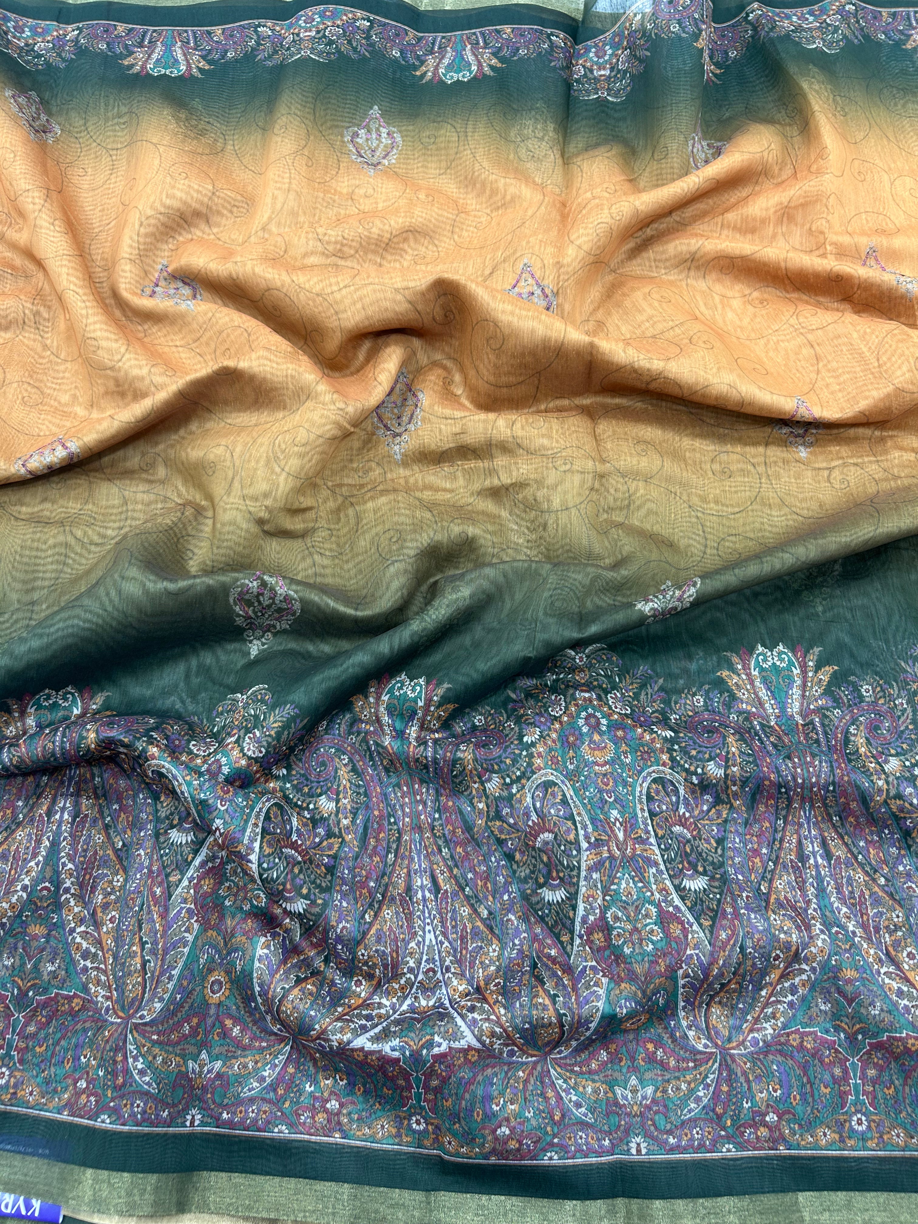 Mul chenderi saree
