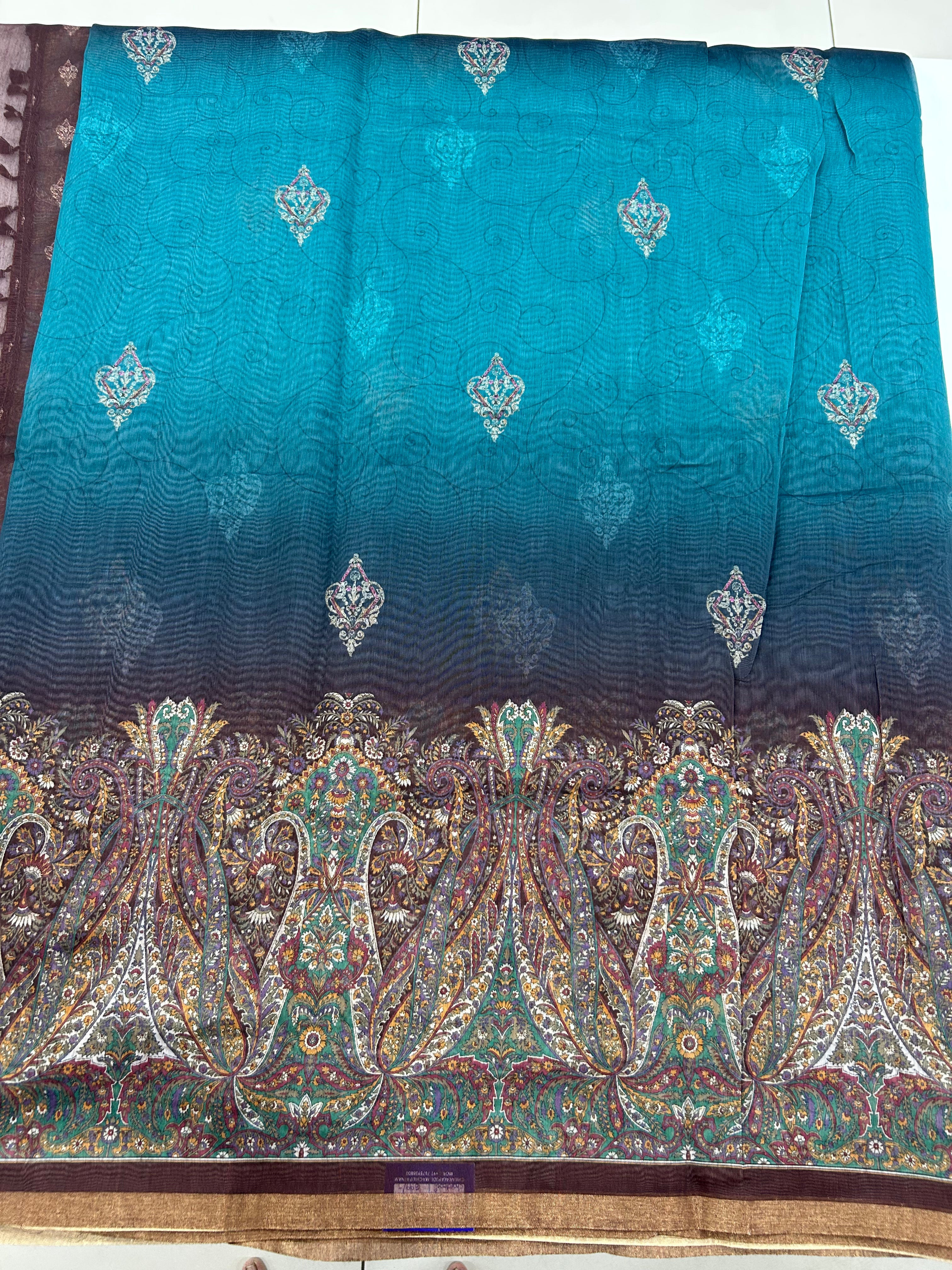 Mul chenderi saree