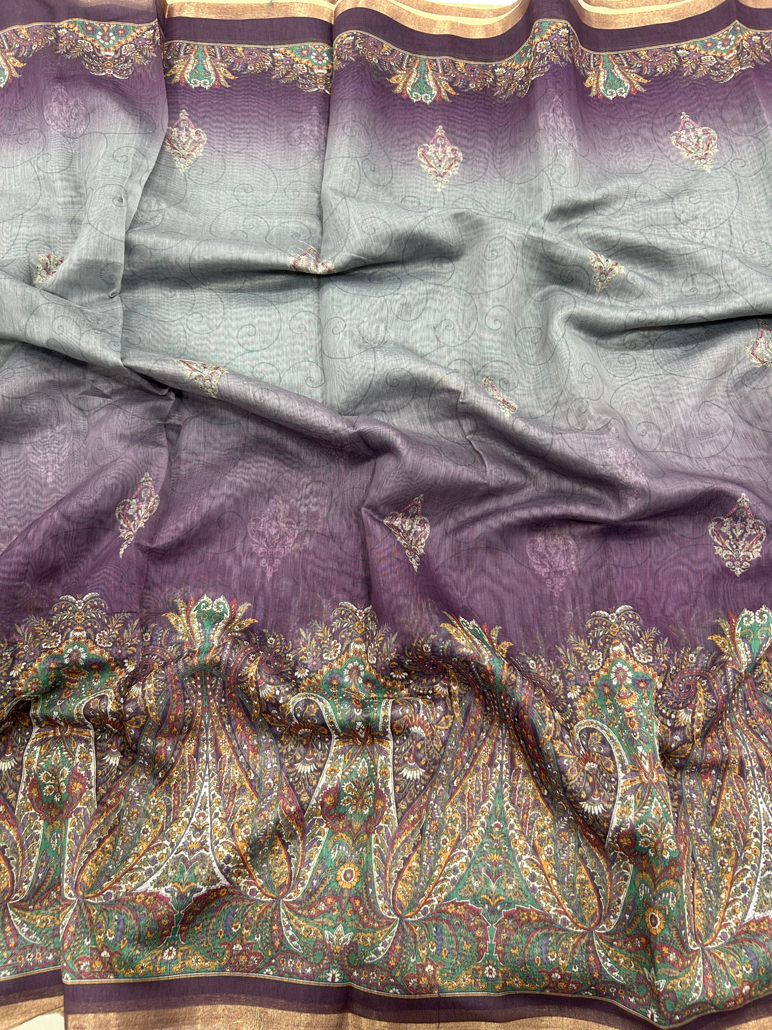 Mul chenderi saree