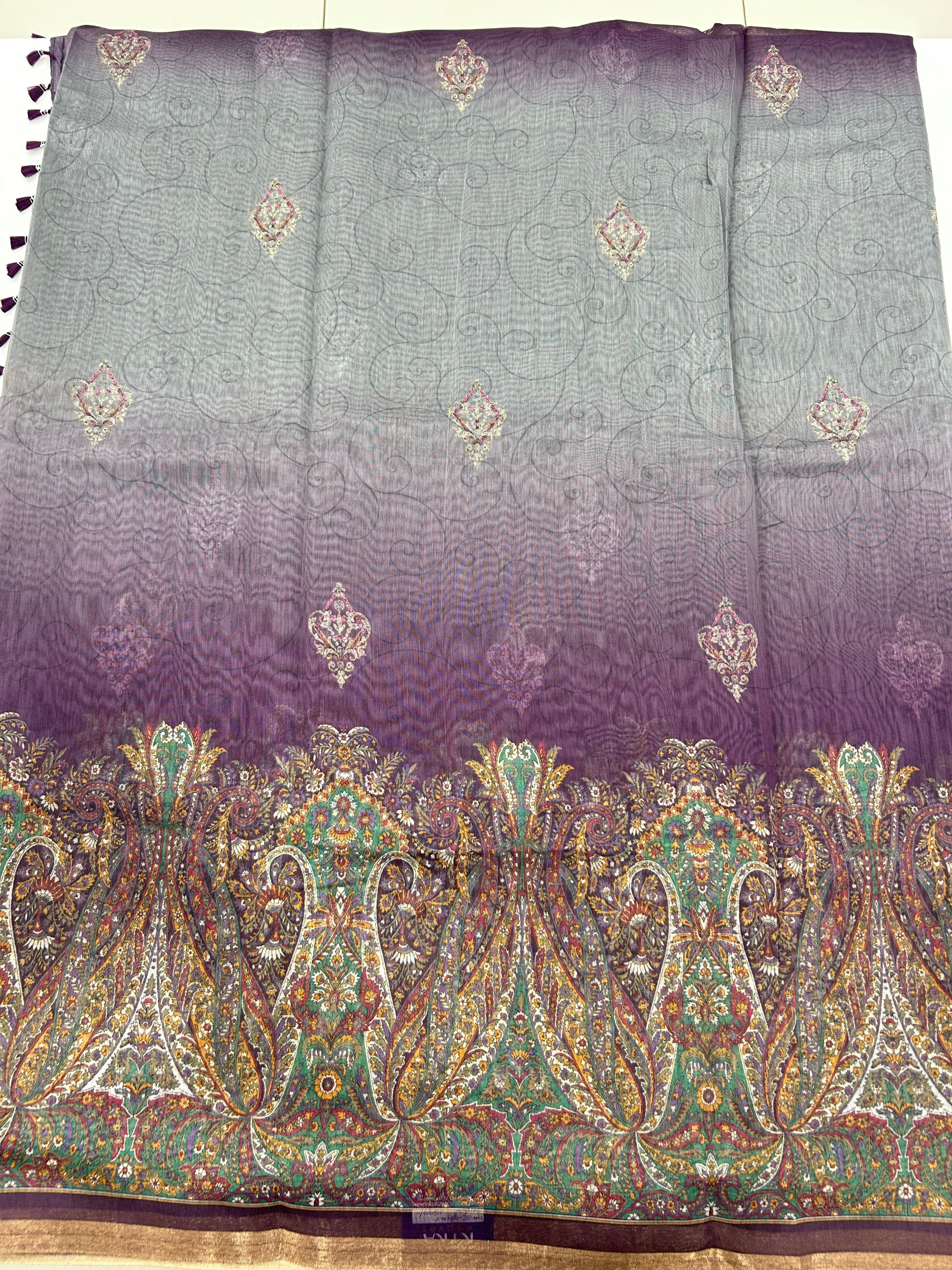 Mul chenderi saree