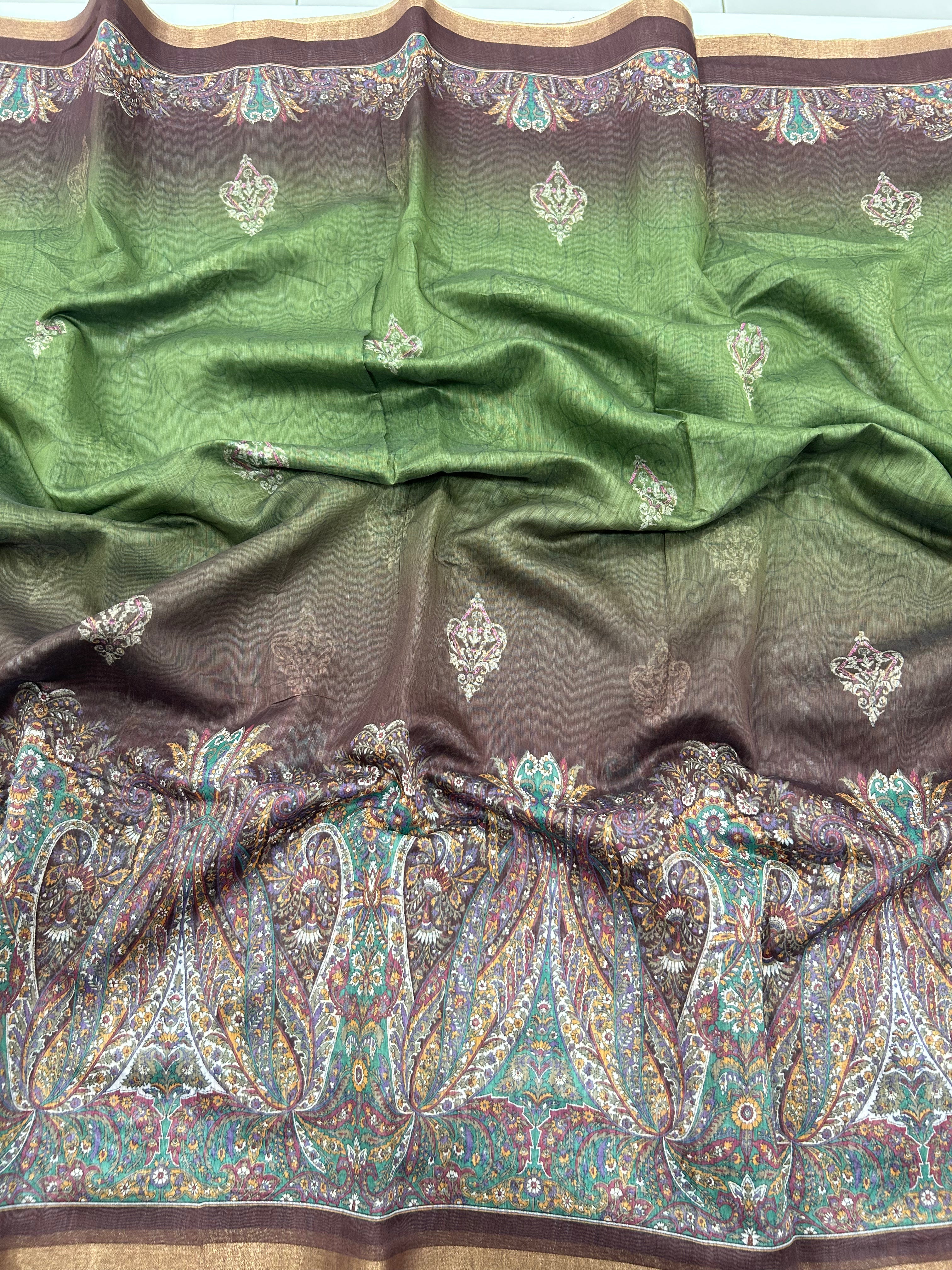 Mul chenderi saree