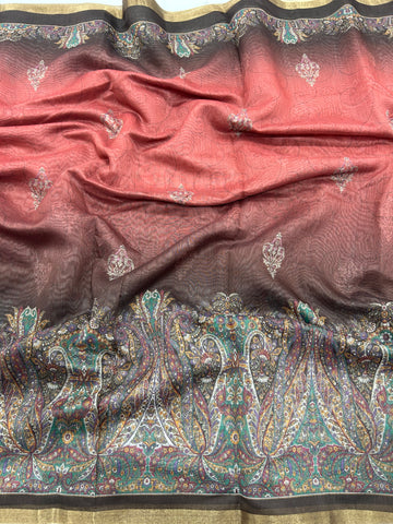 Mul chenderi saree