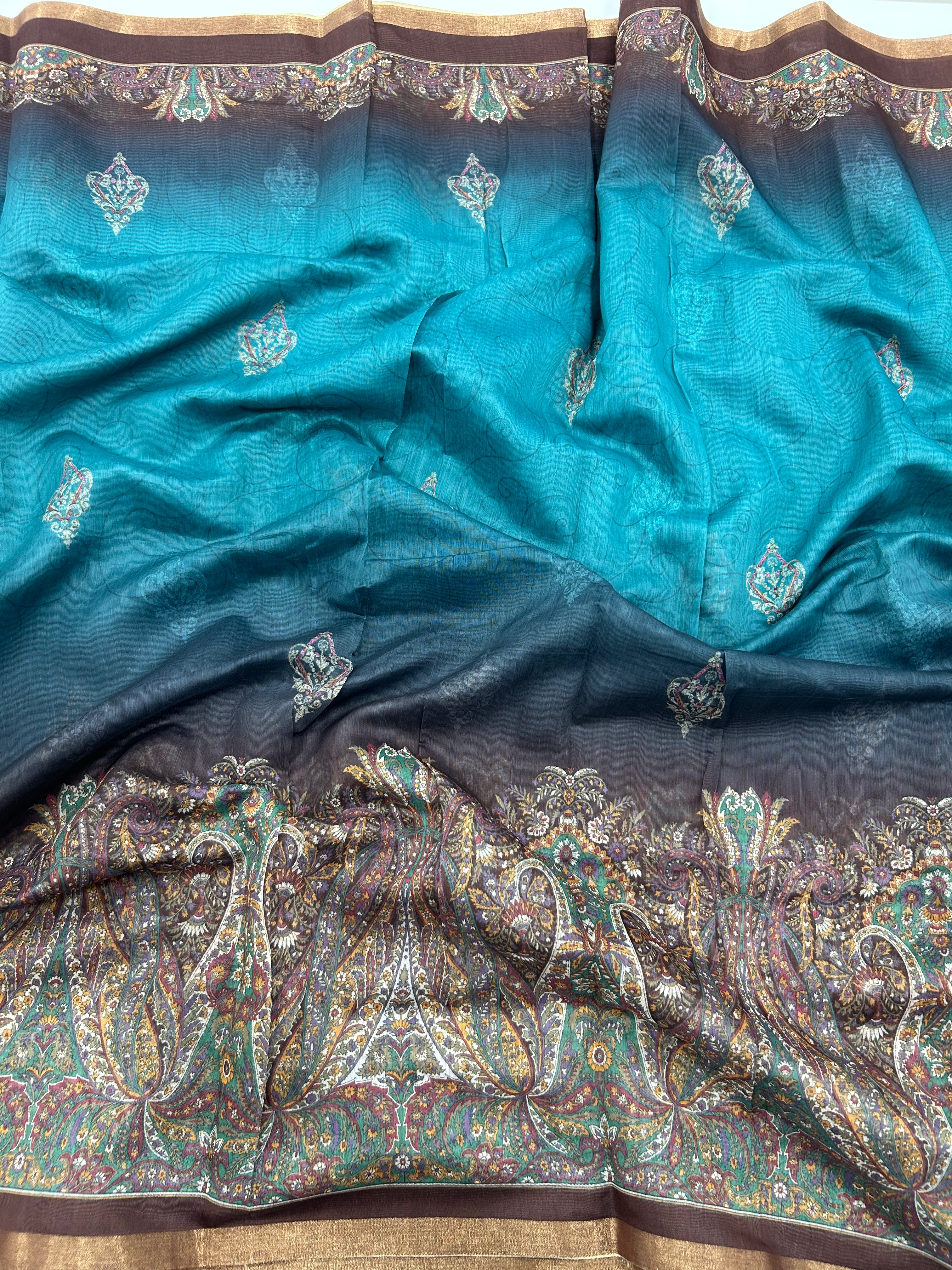 Mul chenderi saree