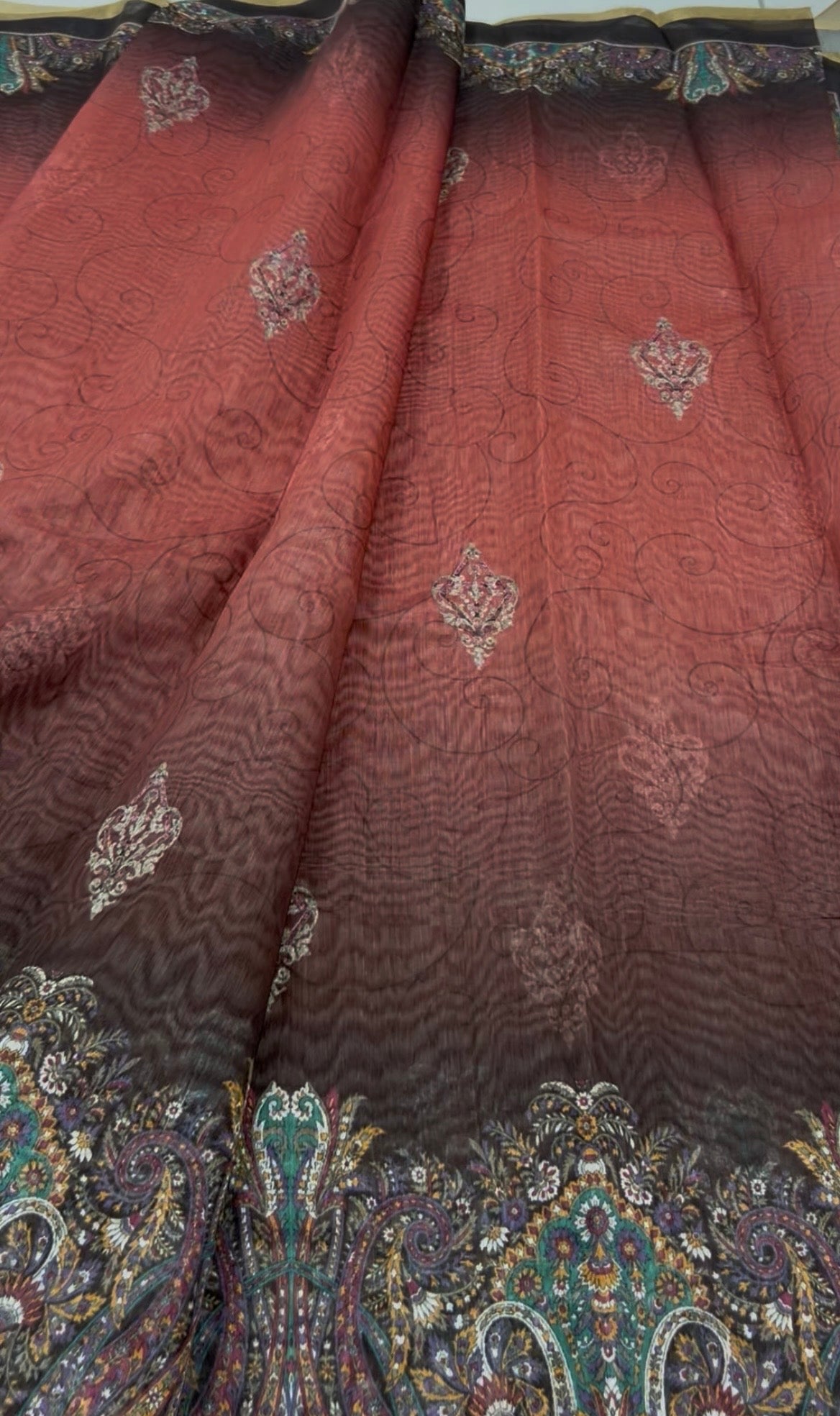 Mul chenderi saree
