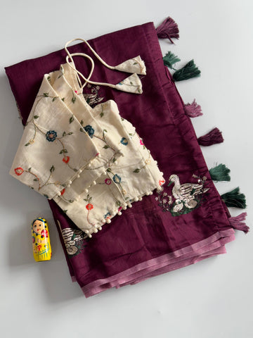 Premium Mul chenderi saree