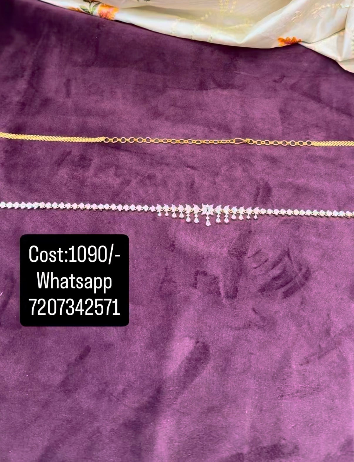 Beautiful white stone chain vaddanam