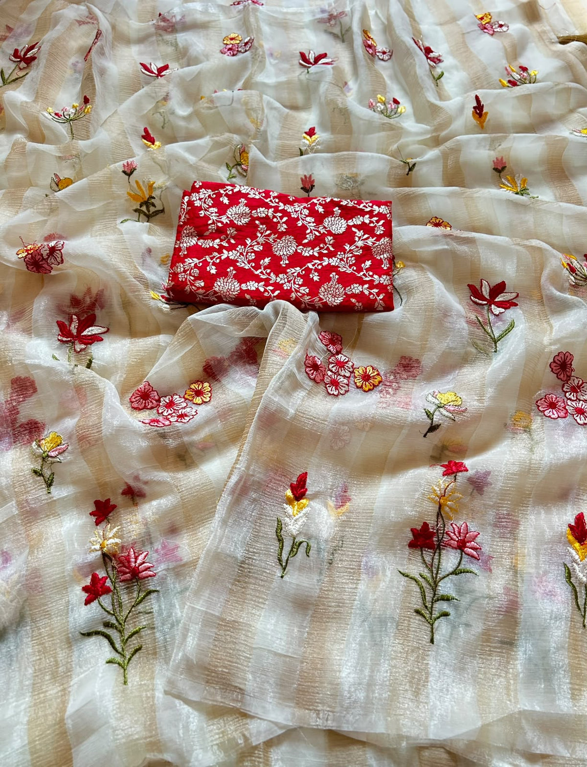 Tissue silk organza saree