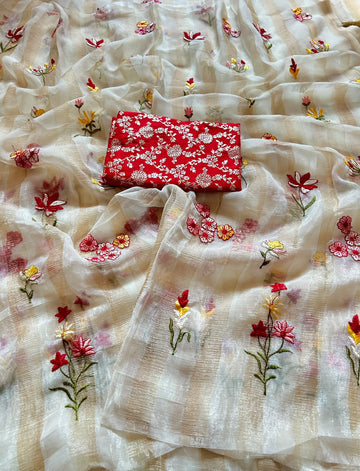 Tissue silk organza saree