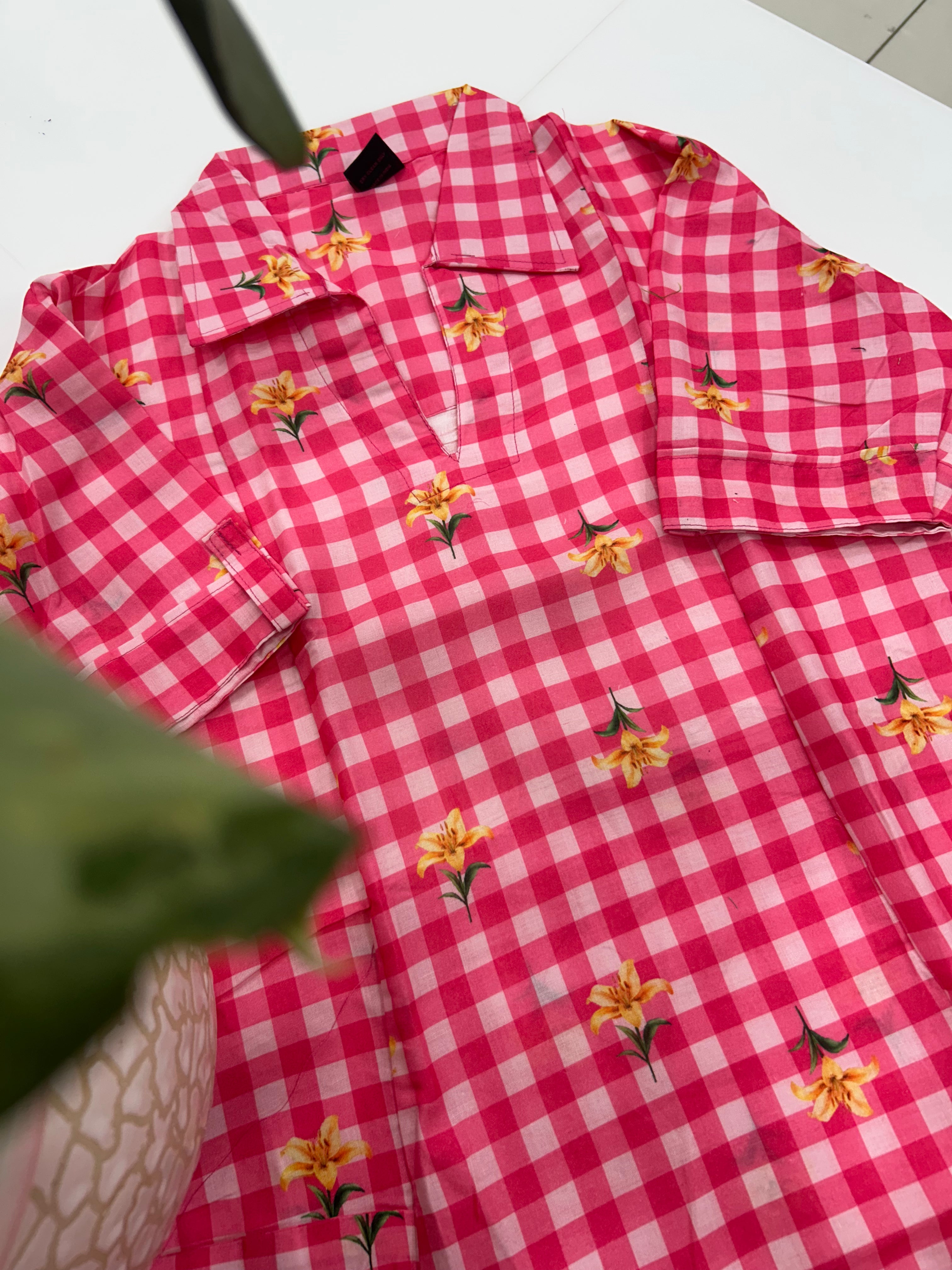 Beautiful Mul cotton checks A - line frock