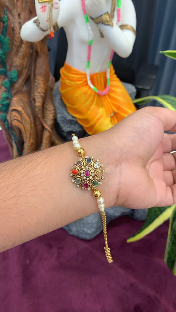 Beautiful Navarathna stones Rakhi