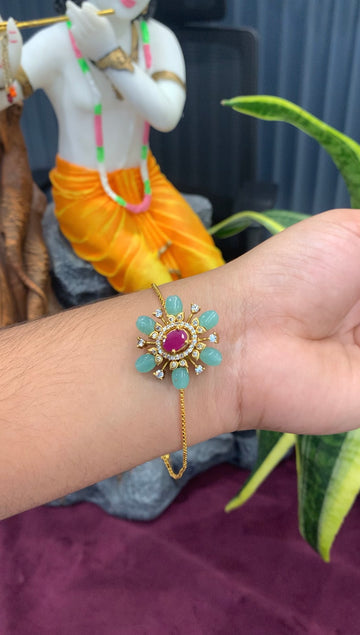 Beautiful pink stone Rakhi