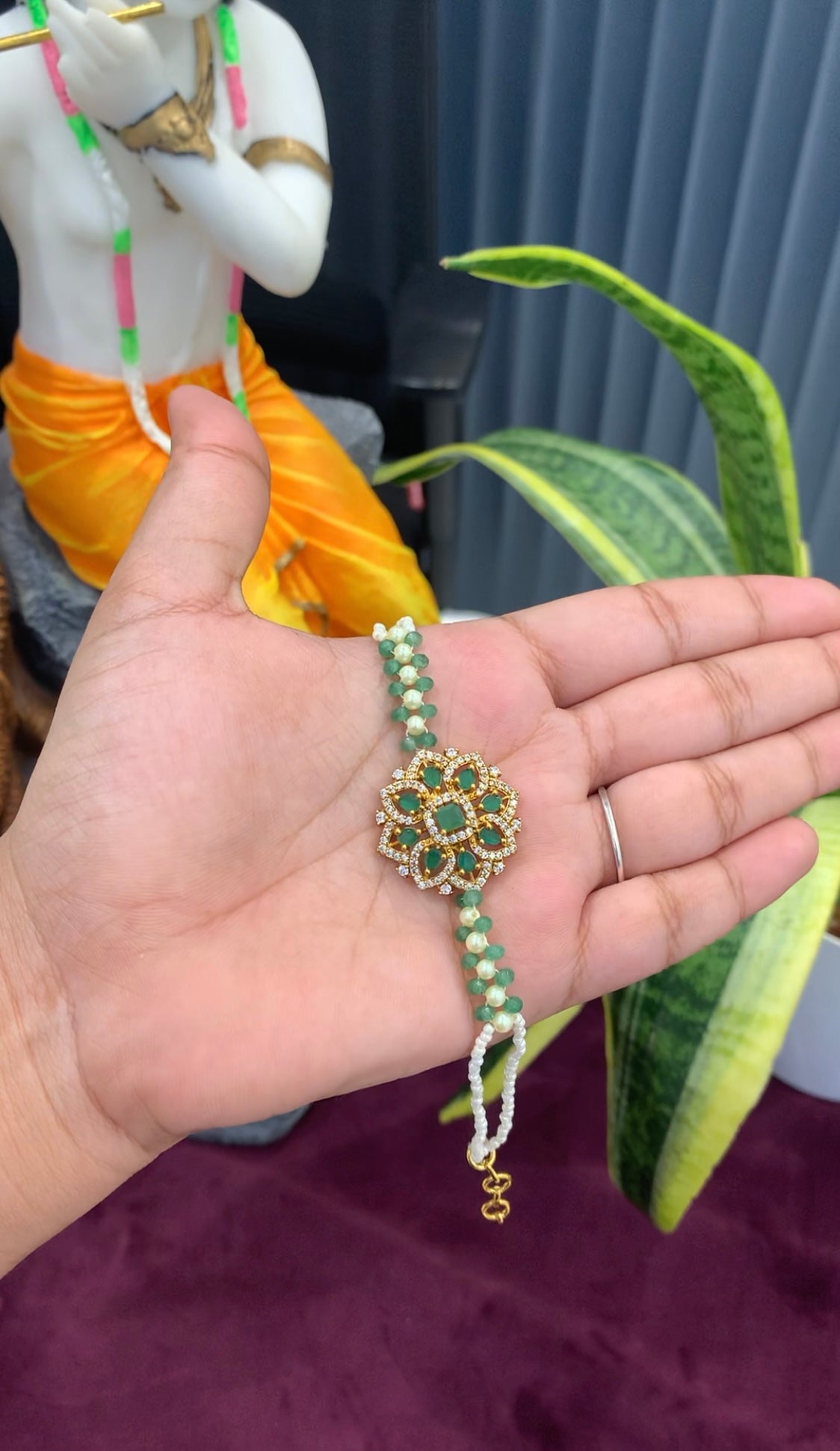 Beautiful CZ stones Rakhi
