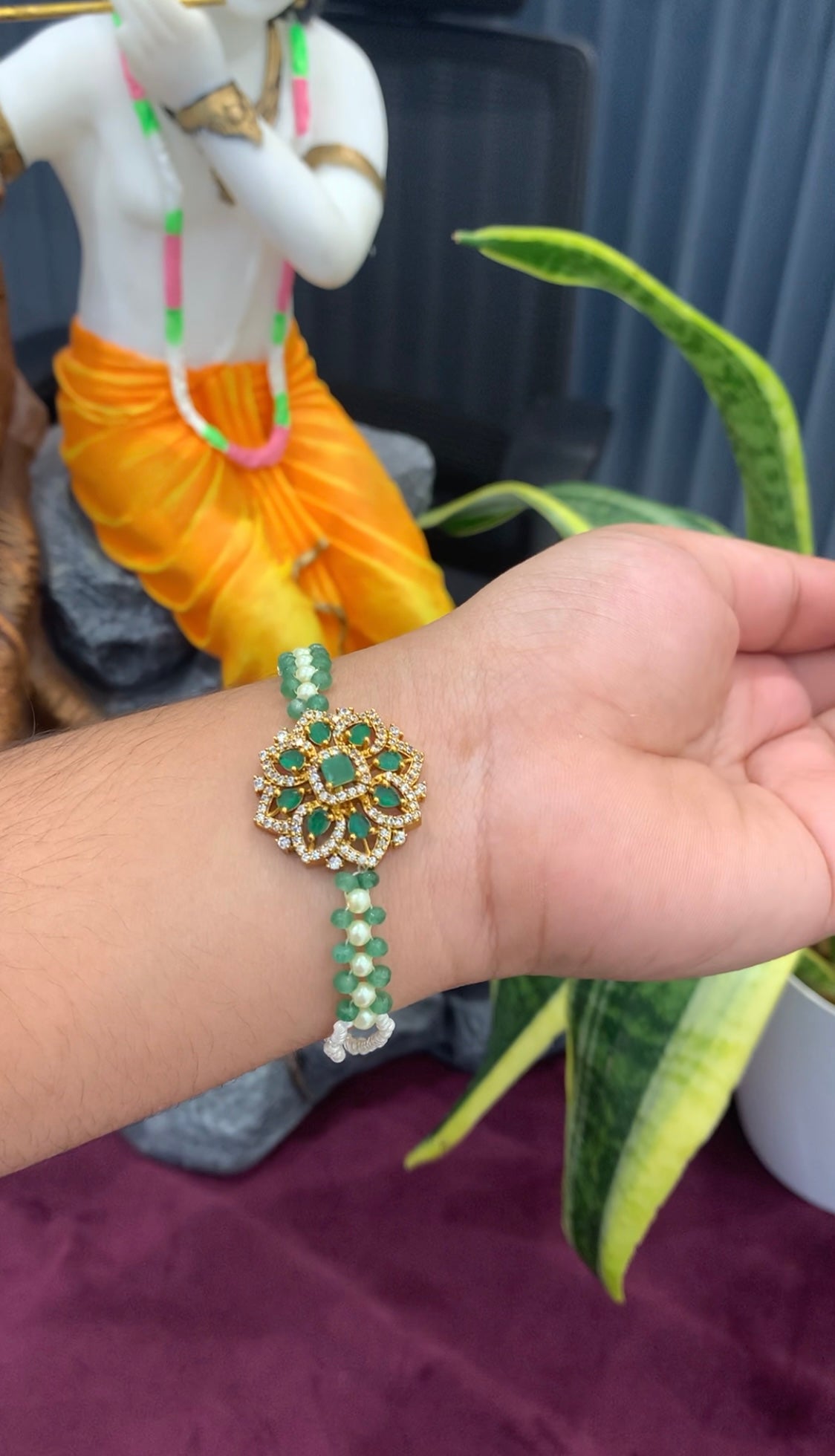 Beautiful CZ stones Rakhi