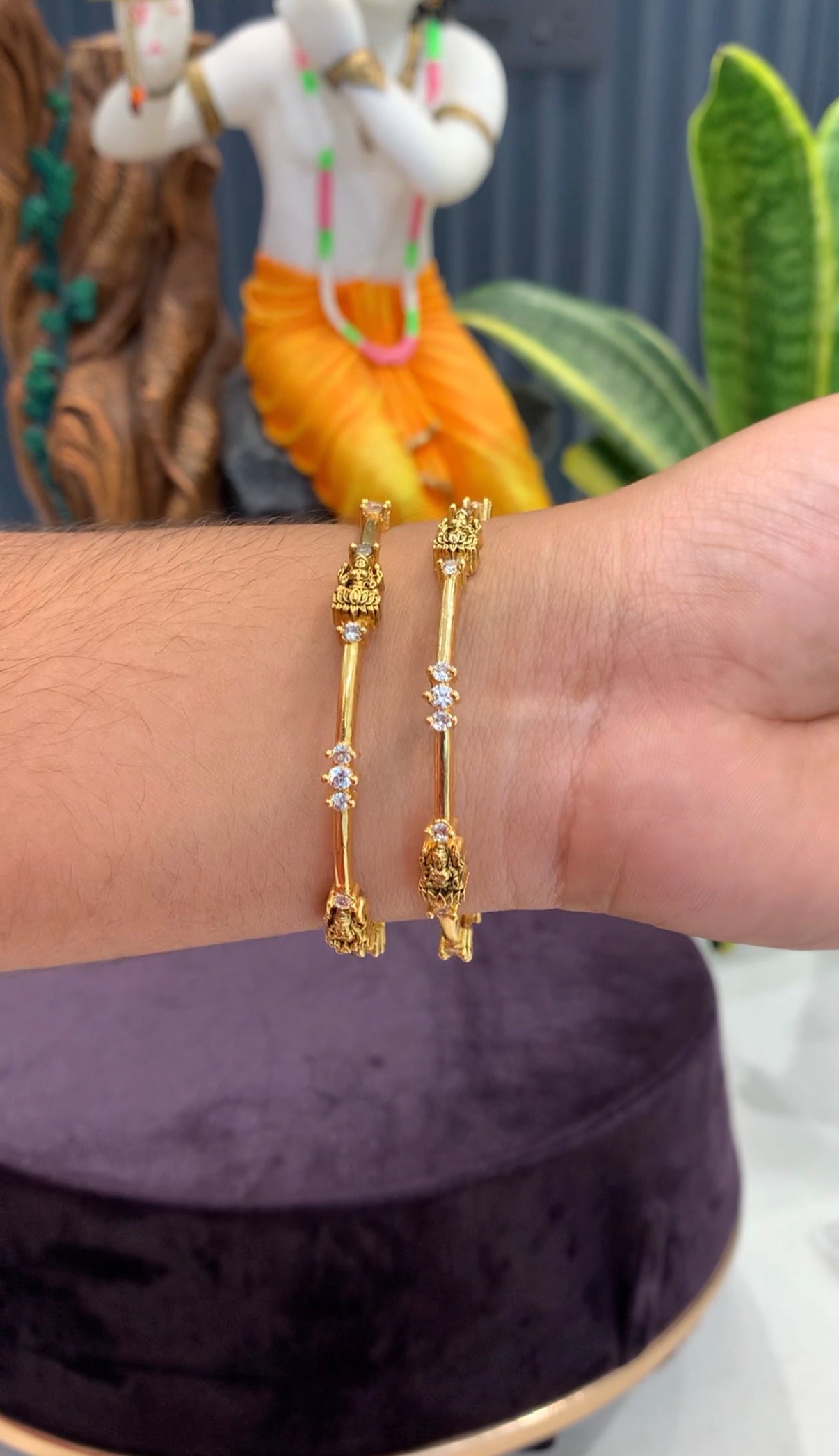 Beautiful Lakshmi devi with CZ stone bangles