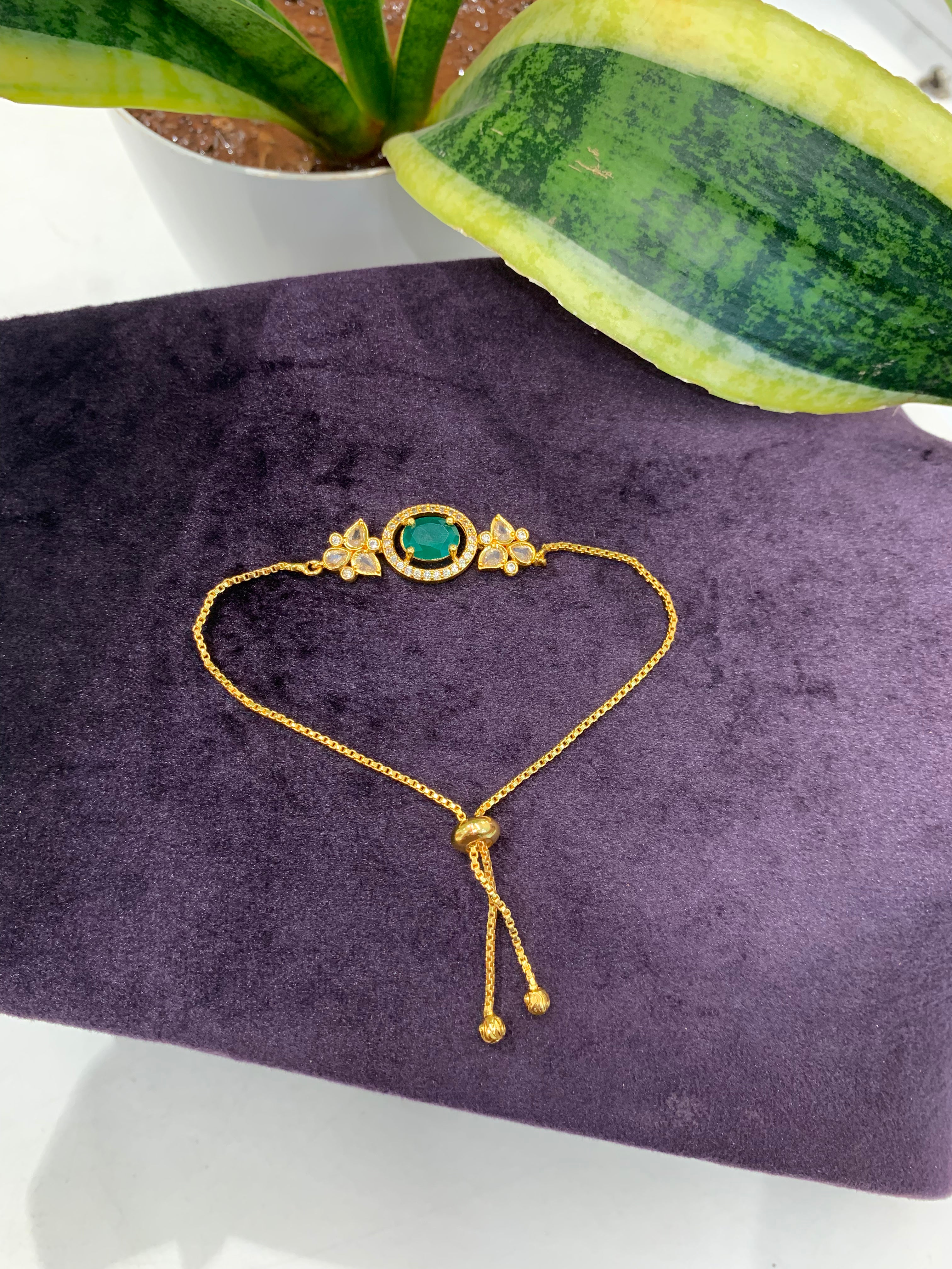 Beautiful green stone Rakhi/bracelet