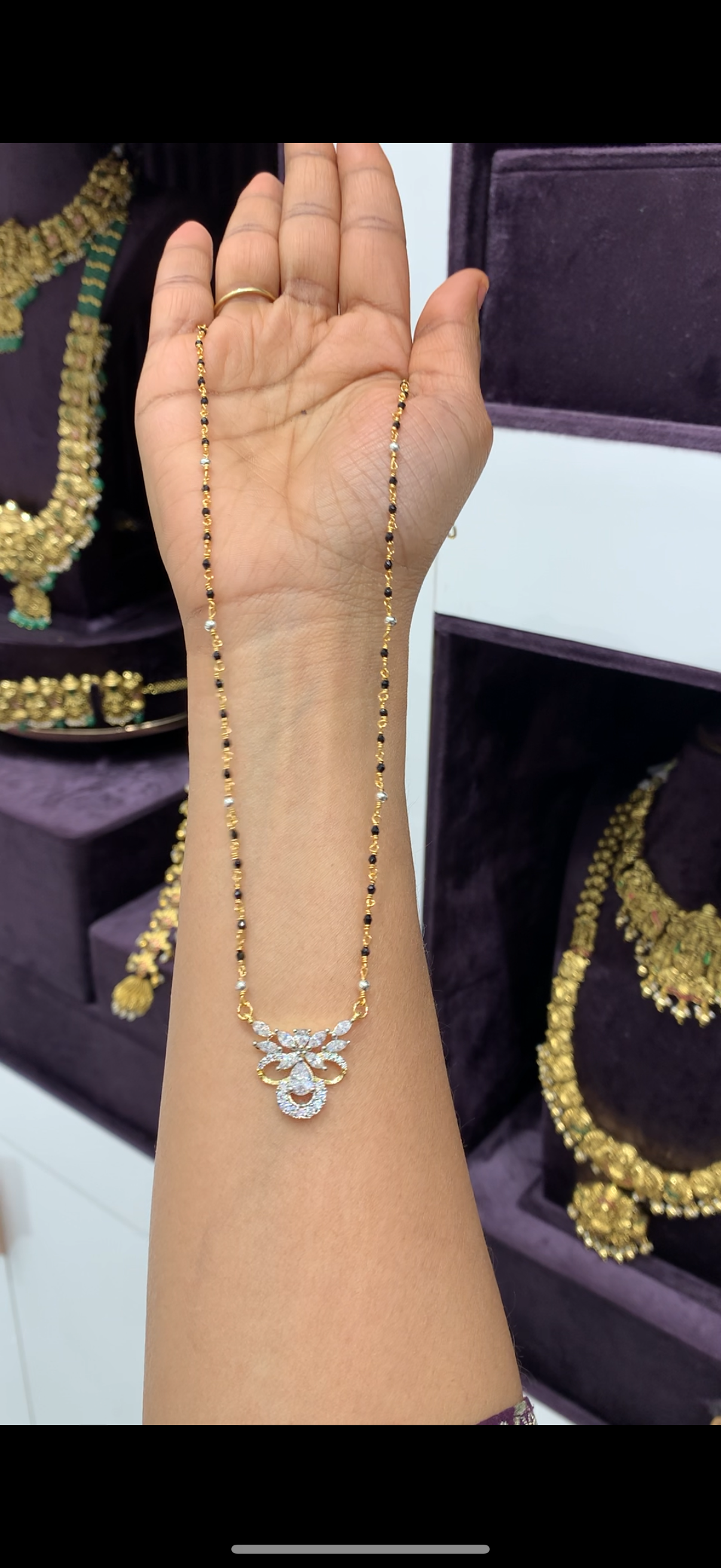18inch Blackbeads with diamond replica Locket