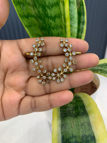 Beautiful uncut stone earrings with pushback