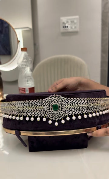 Beautiful GJ polish adult vaddanam with pearls finishing