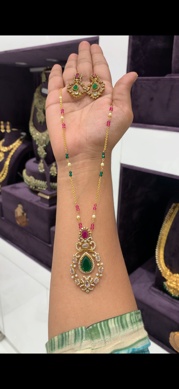 18inch simple chain with locket and earrings
