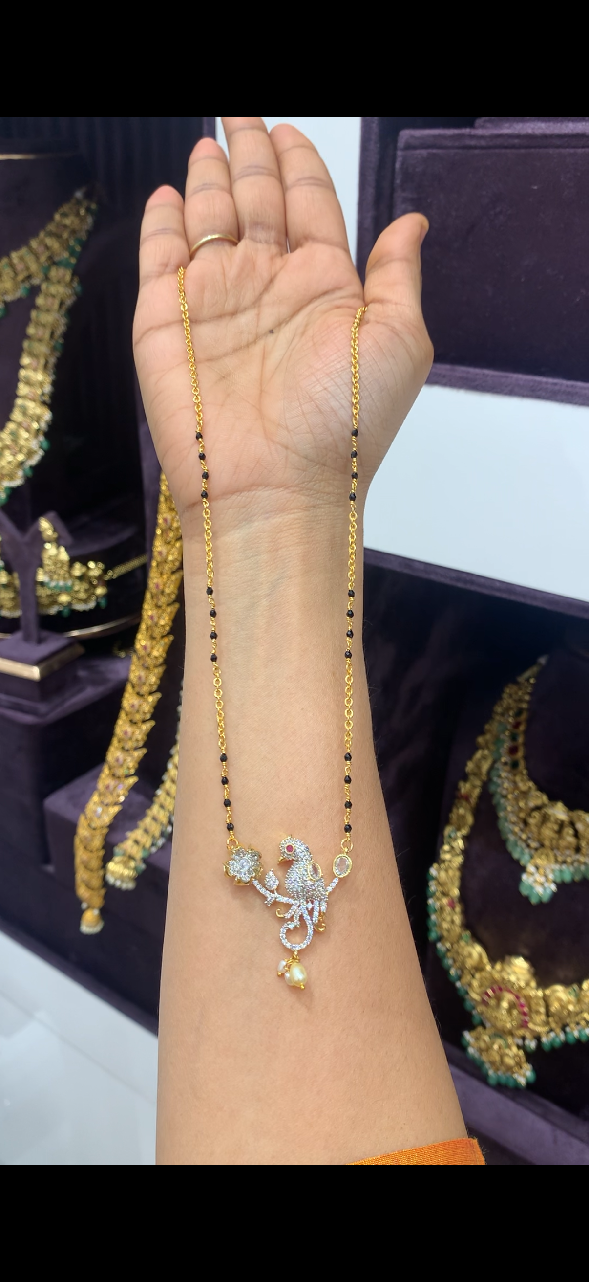 18inch blackbeads with diamond replica locket