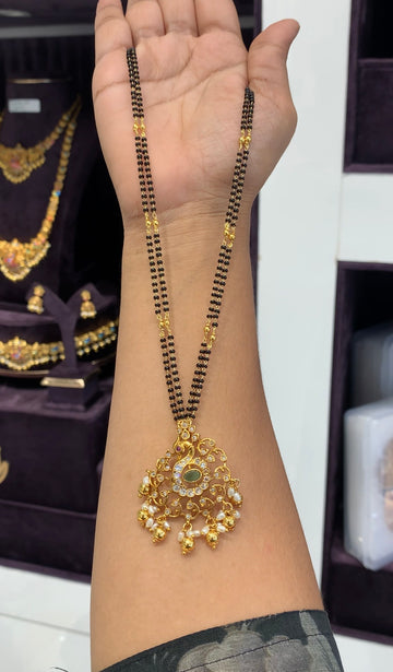 Beautiful peacock design Blackbeads chain 18 inchs long
