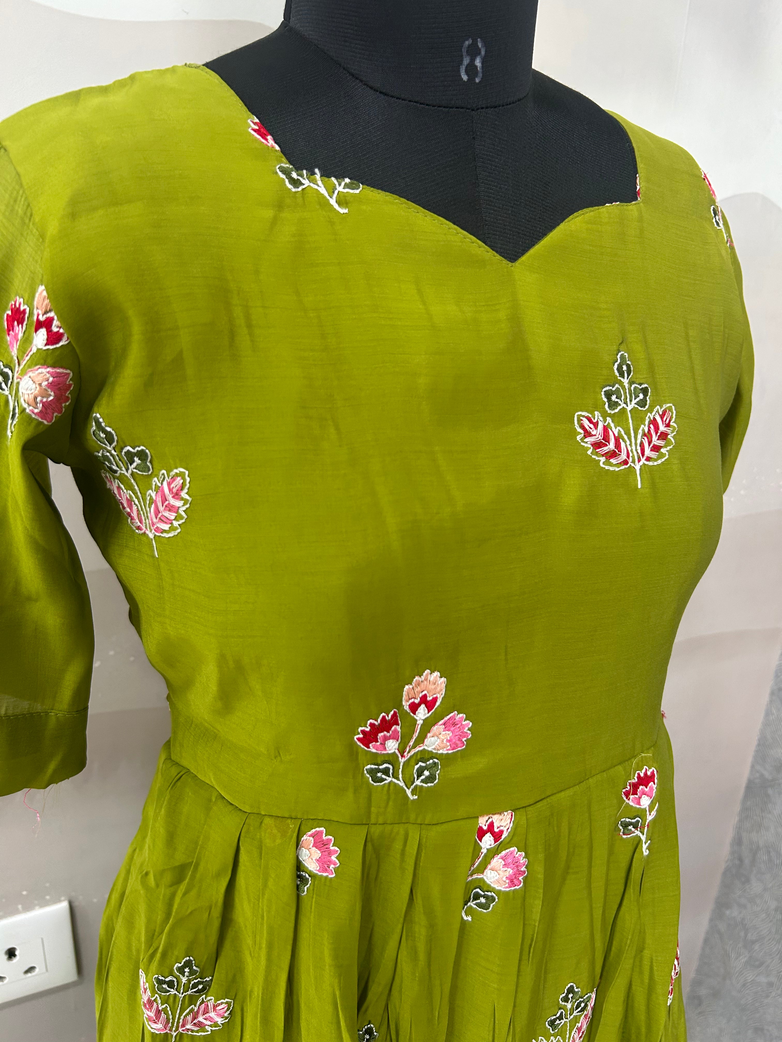 Beautiful Mul chenderi frock