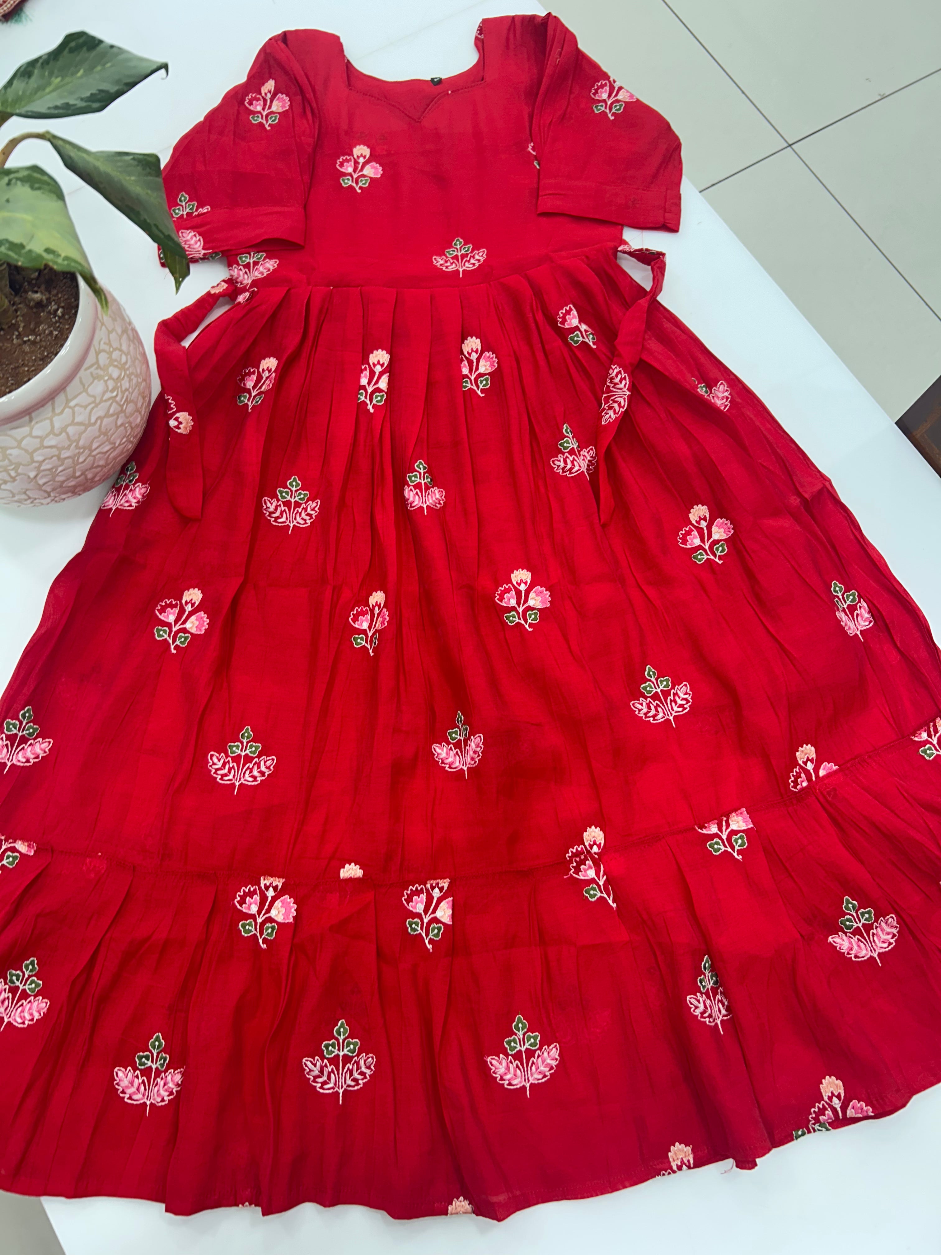 Beautiful Mul chenderi frock