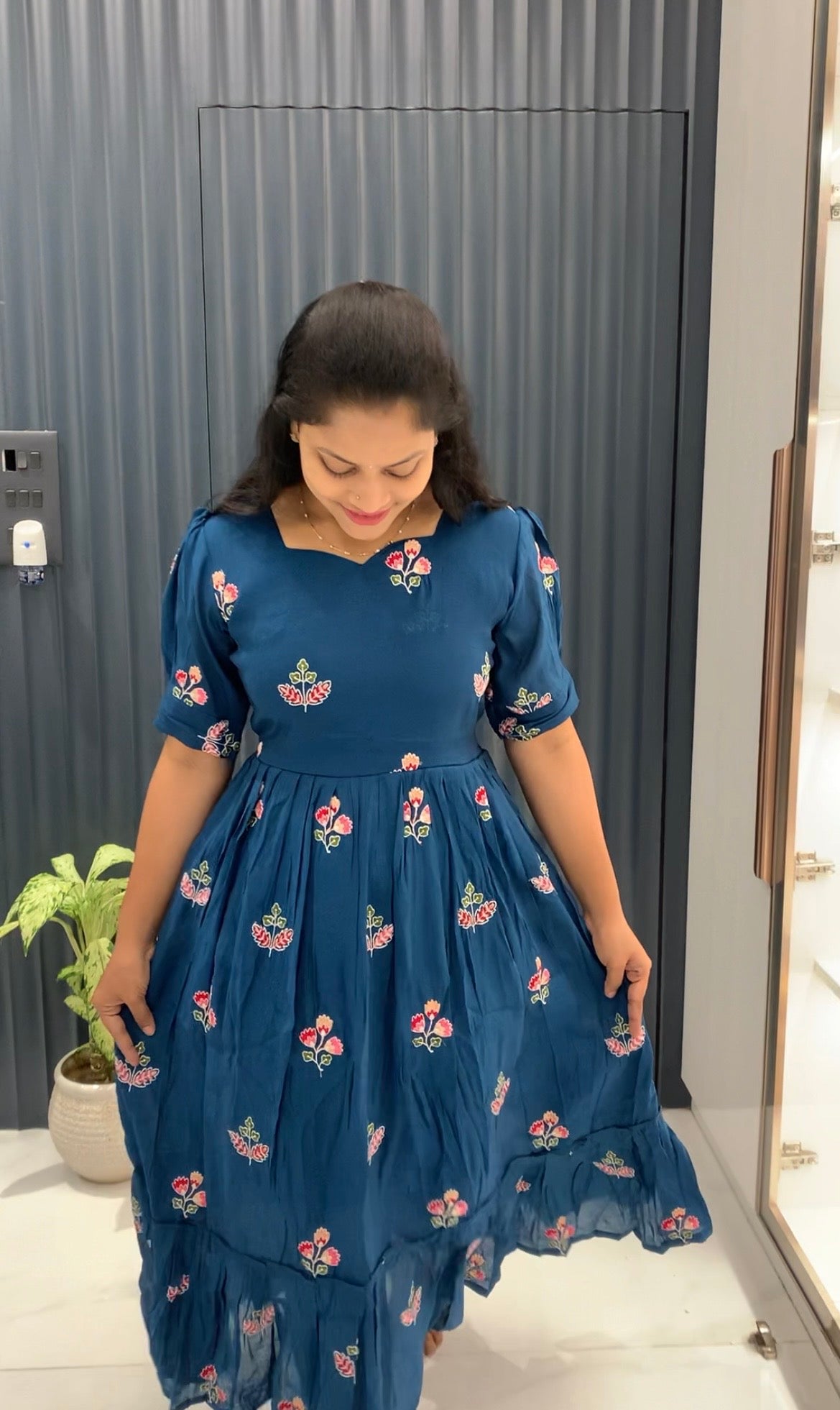 Beautiful Mul Chenderi frock