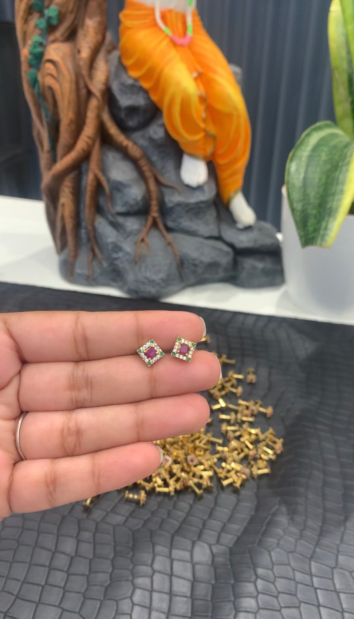 Beautiful multi stone studs with screwback