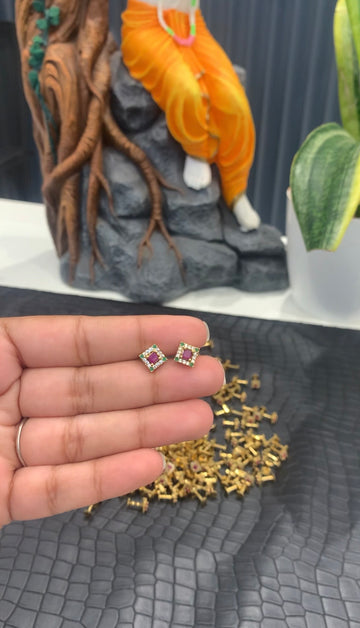 Beautiful multi stone studs with screwback