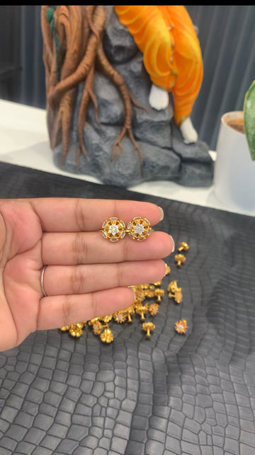 Beautiful white stone studs with screwback