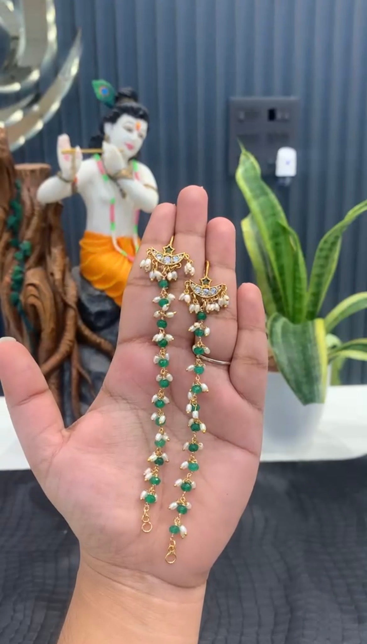 Beautiful green beads Matilu/champaswaralu