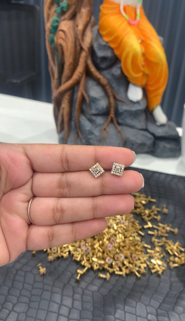 Beautiful white stone studs with screwback