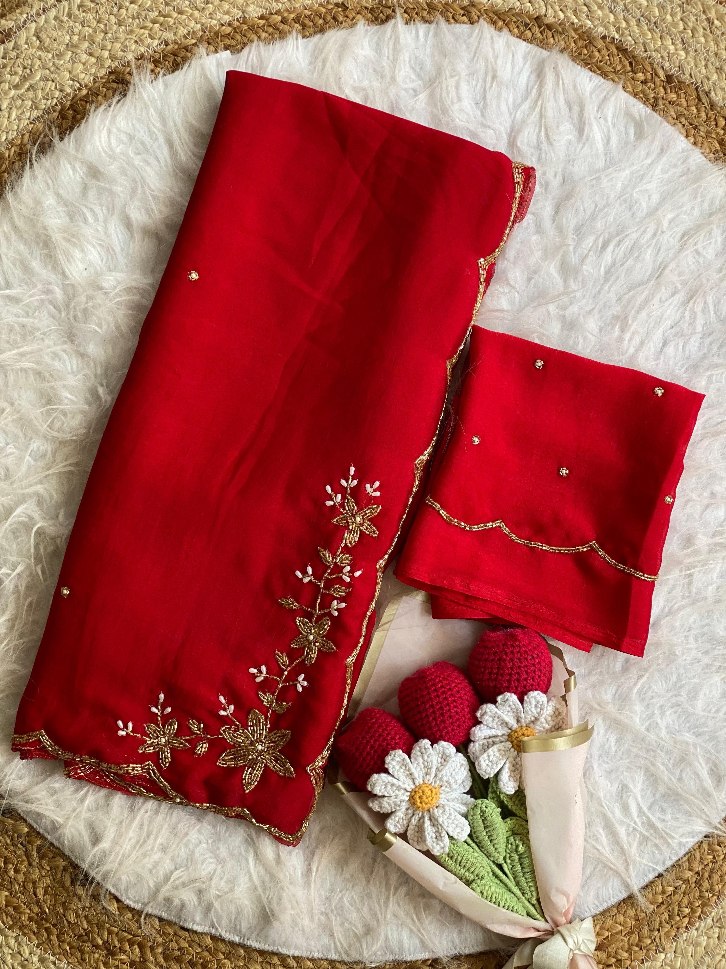 Soft crush silk saree