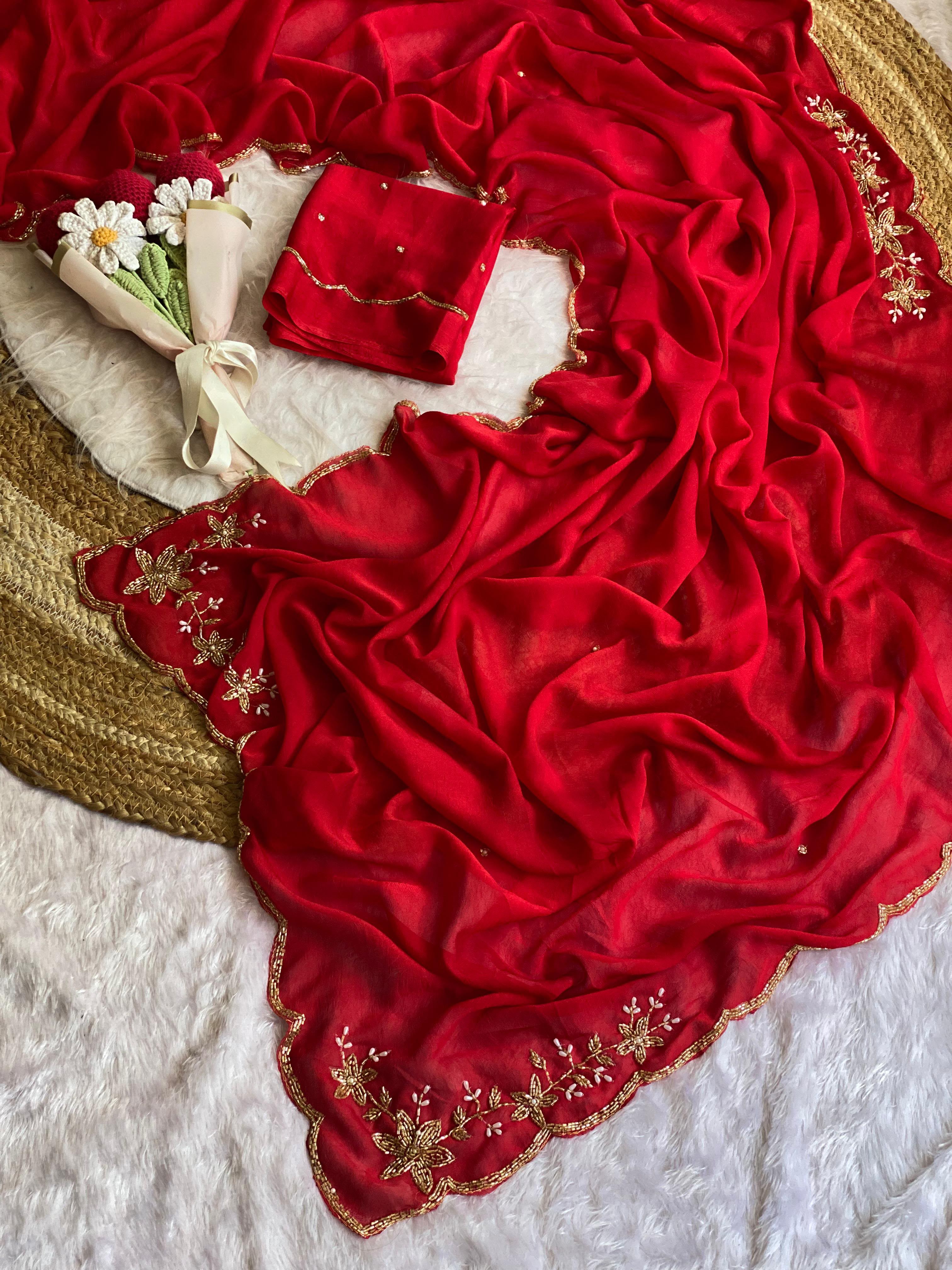 Soft crush silk saree