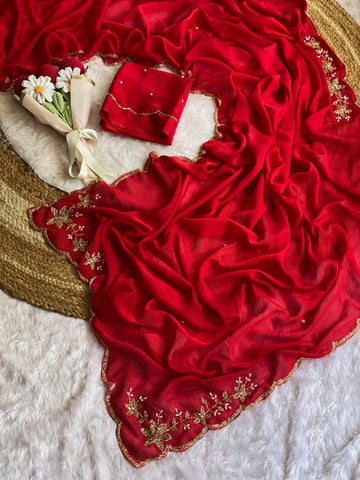 Soft crush silk saree