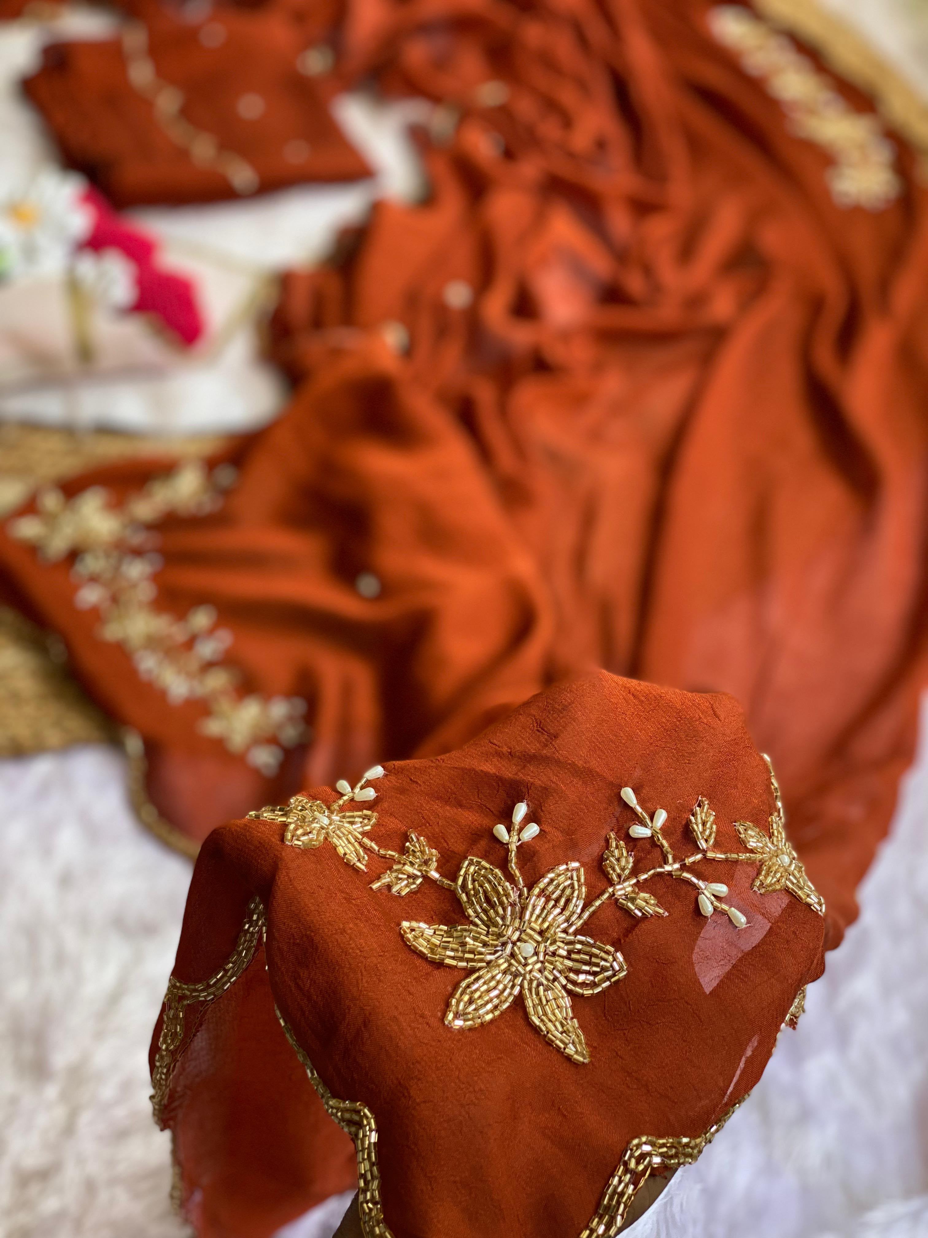 Soft crush silk saree