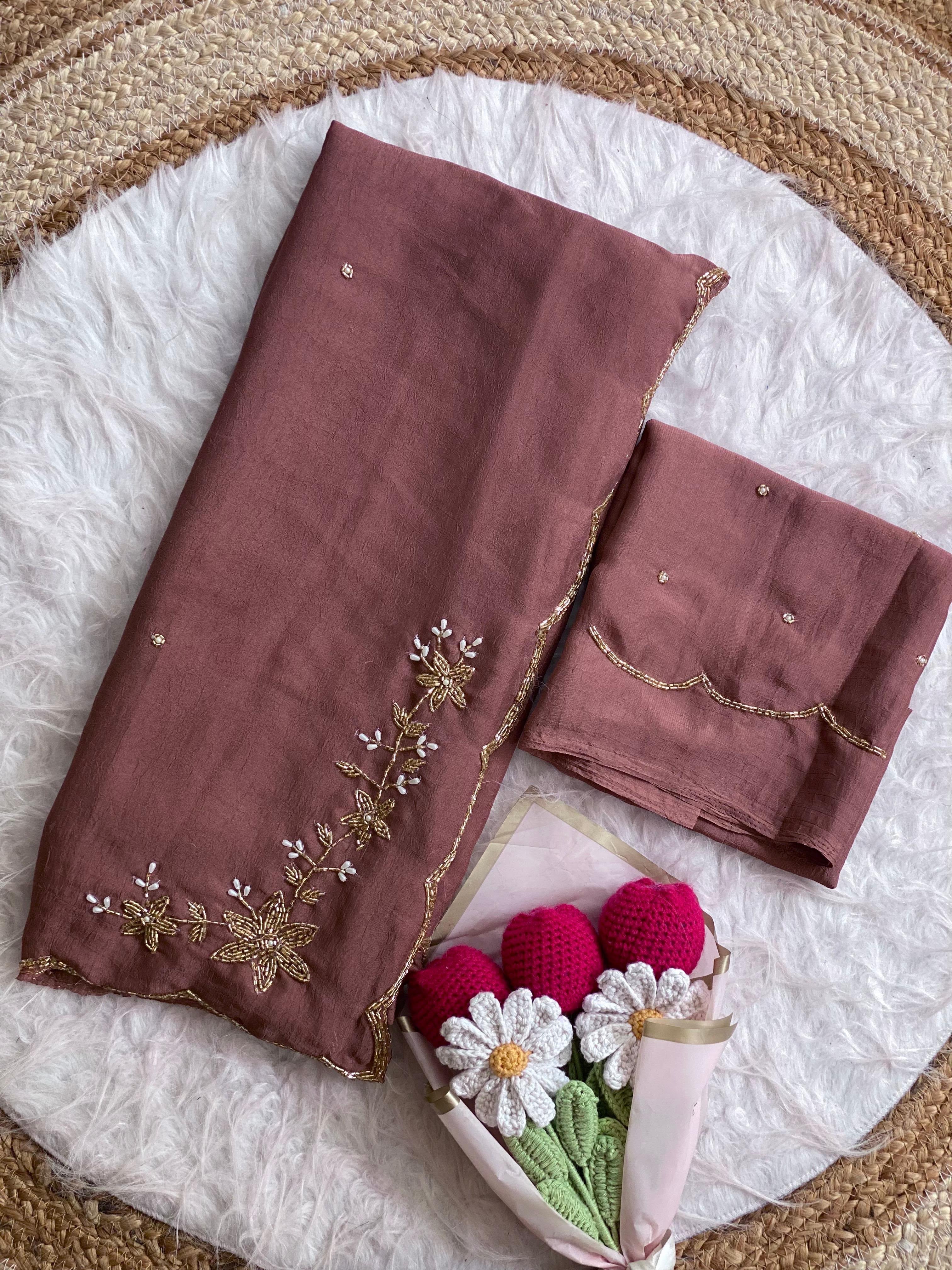 Soft crush silk saree
