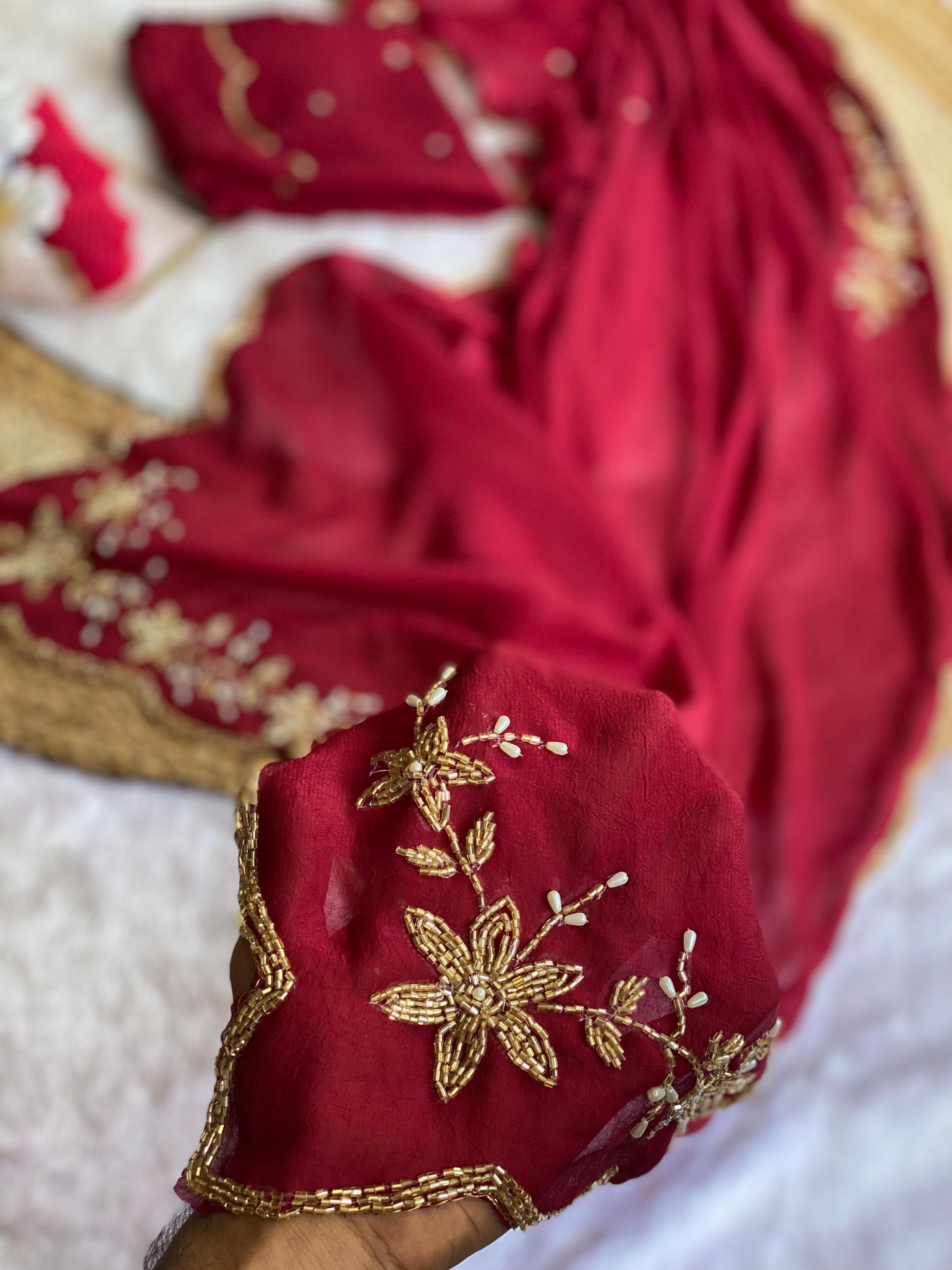 Soft crush silk saree