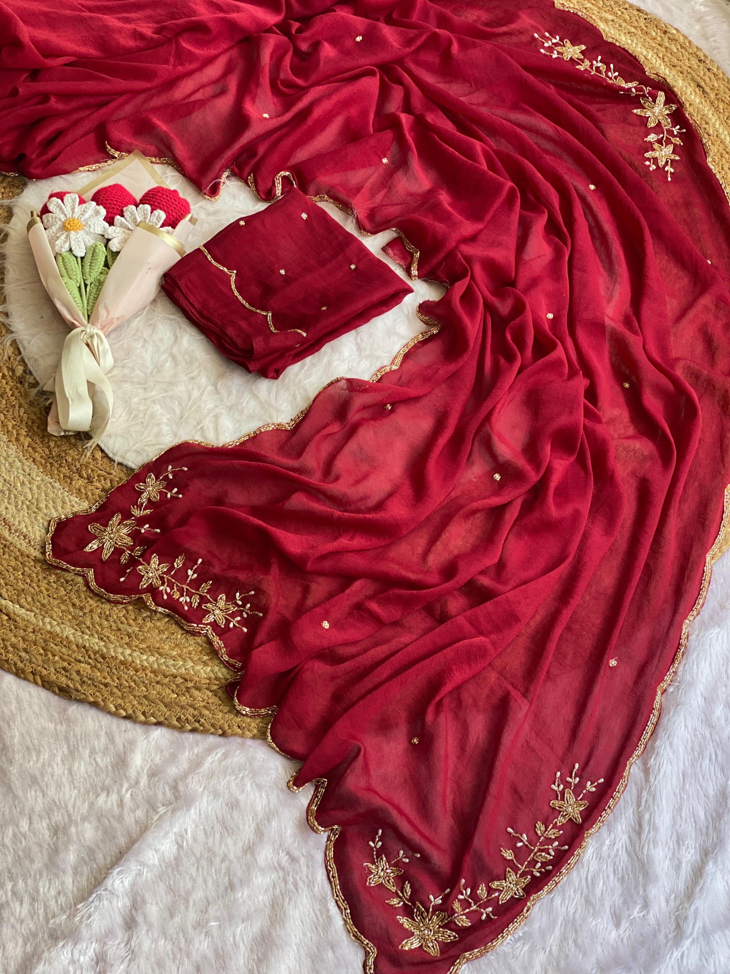 Soft crush silk saree