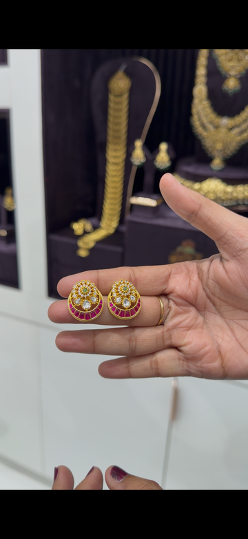 Beautiful JADAU kundhan studs with pushback